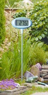 'Orion' digital design garden thermometer