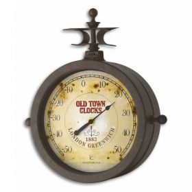 Wall Clock and Thermometer NOSTALGIE OLD TOWN CLOCK® / Kat.№ 60.3011