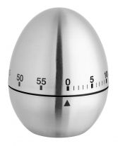"Egg"- кухненски таймер, метален, сребристо яйце / Арт.№38.1026