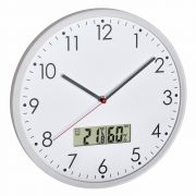 Аналогов стенен часовник с цифров термометър и хигрометър, безшумен / Арт.№60.3048.02