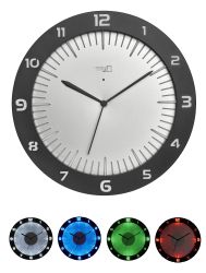 Radio-controlled wall clock with coloured illumination LUMOCLOCK / Kat.№60.3553.10