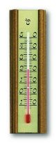 Термометър за вътрешна употреба - масив дъбово с алуминиева скала / Арт.№12.1014
