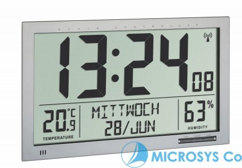 Digital XL radio-controlled wall clock with room climate / Art.№60.4517.54