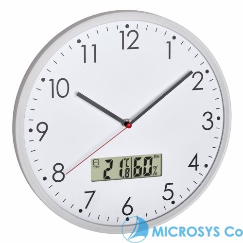 wall clock with digital thermometer and hygrometer