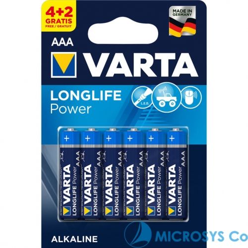 4+2 Gratis VARTA LONGLIFE POWER AAA BATTERY  - 1.5V / Kat.BA-AAA