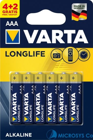 4+2 Gratis VARTA LONGLIFE POWER AAA BATTERY  - 1.5V / Kat.BA-AAA-1, 6