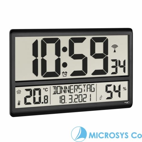Цифров XL радиоуправляем стенен часовник със стаен климат