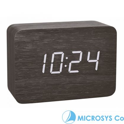 Designer radio-controlled alarm clock in wooden look CLOCCO / Kat.№60.2549.08