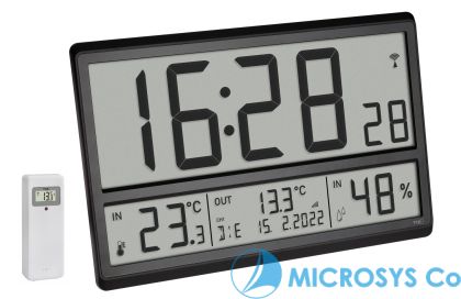 Цифров XL радиоуправляем часовник с външна температура и вътрешен климат