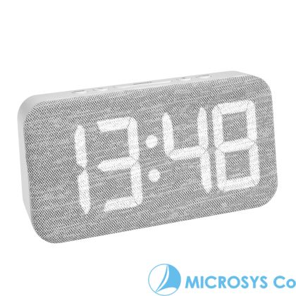 Digital alarm clock with cloth front panel and LED digits / Kat. № 60.2042.02