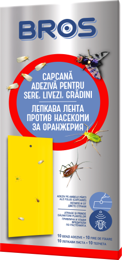 BROS Лепящи листи за насекоми 24х10см, 10 броя / Арт.№ BS-388  