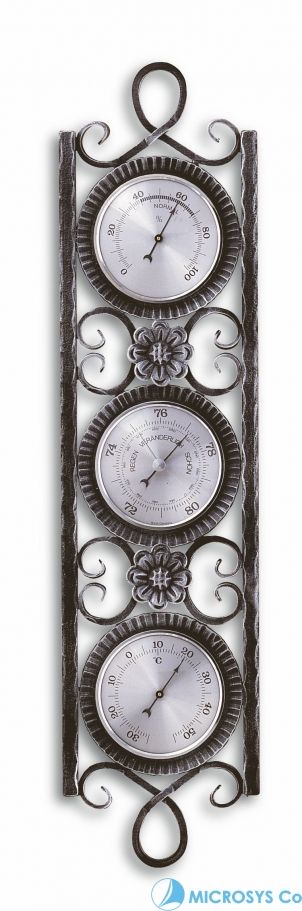 Analogue Outdoor Barometer Thermometer Domatic Wrought Iron