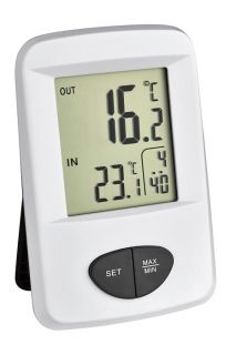 "BASE"- Термометър с часовник и външен безжичен датчик / Арт.№30.3061.02