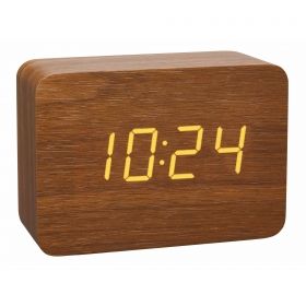 Designer radio-controlled alarm clock in wooden look CLOCCO / Kat.№60.2549.08