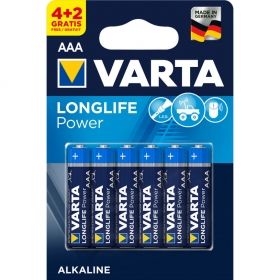 4+2 Gratis VARTA LONGLIFE POWER AAA BATTERY  - 1.5V / Kat.BA-AAA