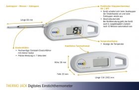 Прецизен цифров термометър със сгъваема сонда- 