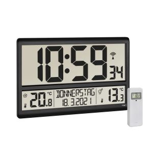 Цифров радиоуправляем часовник XL с външна и вътрешна температура 