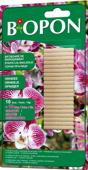 BIOPON торни пръчици орхидея 10бр. + 10 подарък / Арт.№ BP 1214