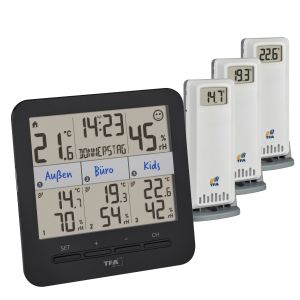 Wireless thermo-hygrometer with 3 transmitters KLIMA@HOME 2 / Kat.№ 30.3075.01