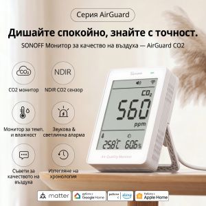 SONOFF AirGuard CO2 Matter Over Wi-Fi Air Quality Monitor / SO-SAWF-08P